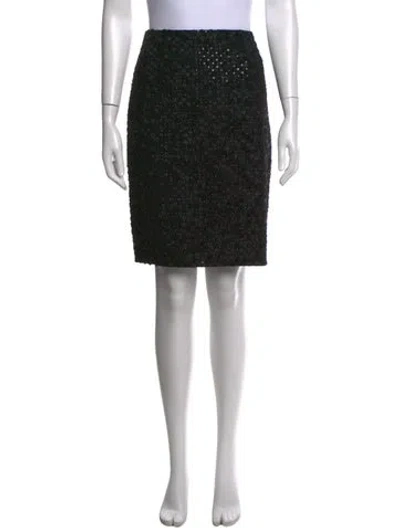 Pre-owned Bill Blass Vintage Knee-length Skirt In Black/metallic