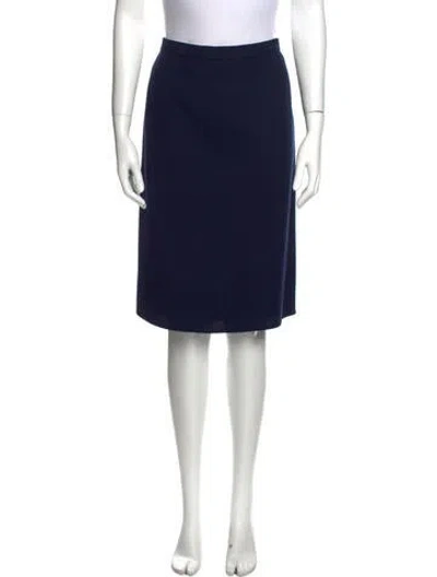 Pre-owned Bill Blass Vintage Knee-length Skirt In Blue