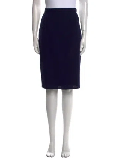 Pre-owned Bill Blass Vintage Knee-length Skirt In Blue