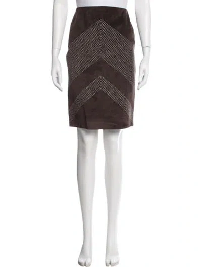 Pre-owned Bill Blass Vintage Knee-length Skirt In Brown