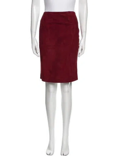 Pre-owned Bill Blass Vintage Knee-length Skirt In Red