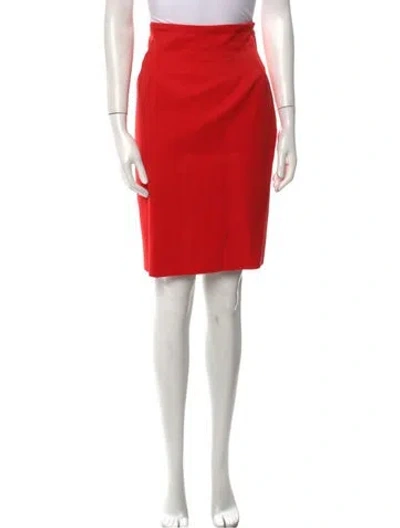 Pre-owned Bill Blass Vintage Knee-length Skirt In Red
