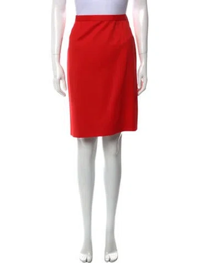 Pre-owned Bill Blass Vintage Knee-length Skirt In Red