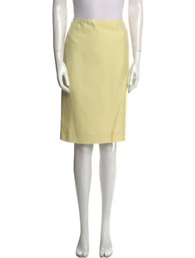 Pre-owned Bill Blass Vintage Knee-length Skirt In Yellow