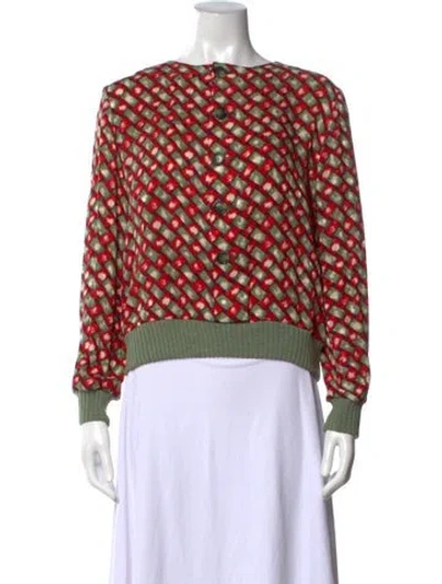 Pre-owned Bill Blass Vintage Late 1970's - Early 1980's Button-up Top In Green