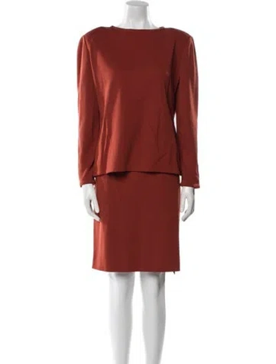 Pre-owned Bill Blass Vintage Late 1970's - Early 1980's Skirt Set In Orange