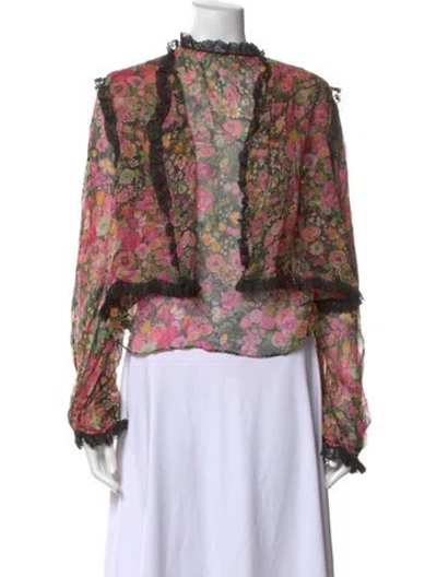 Pre-owned Bill Blass Vintage Late 1980's - Early 1990's Blouse In Blac