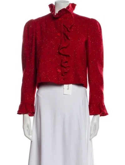 Pre-owned Bill Blass Vintage Late 1980's - Early 1990's Evening Jacket In Red