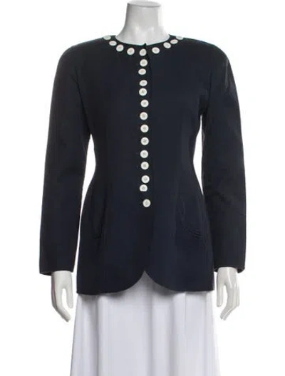 Pre-owned Bill Blass Vintage Late 1980's - Early 1990's Jacket In Blue