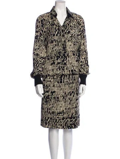 Pre-owned Bill Blass Vintage Late 1980's - Early 1990's Skirt Set In Black
