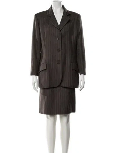 Pre-owned Bill Blass Vintage Late 1980's - Early 1990's Skirt Suit In Brown