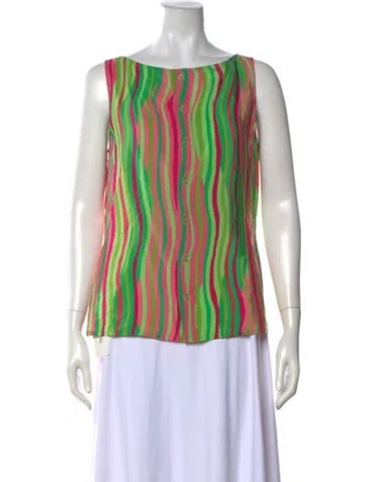 Pre-owned Bill Blass Vintage Late 1980's - Early 1990's Top In Green