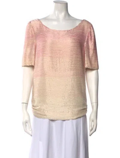 Pre-owned Bill Blass Vintage Late 1980's - Early 1990's Top In Neutrals