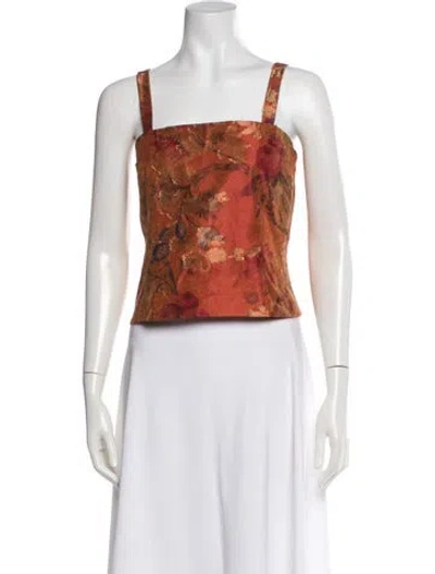Pre-owned Bill Blass Vintage Late 1980's - Early 1990's Top In Orange