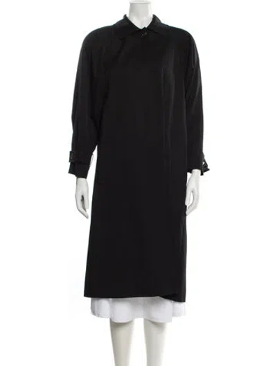 Pre-owned Bill Blass Vintage Late 1980's - Early 1990's Trench Coat In Black
