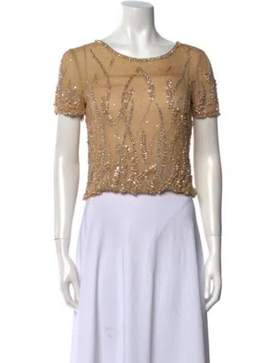 Pre-owned Bill Blass Vintage Late 1990's - Early 2000's Crop Top In Neutral