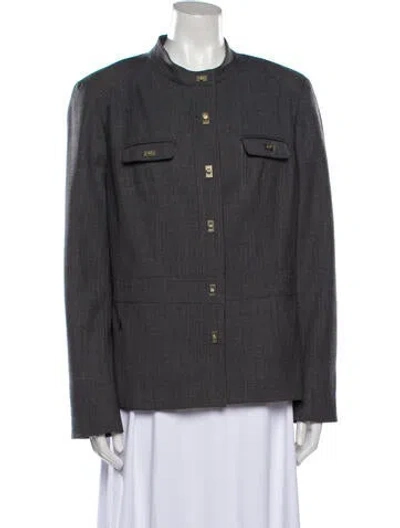 Pre-owned Bill Blass Vintage Late 1990's - Early 2000's Jacket In Gray