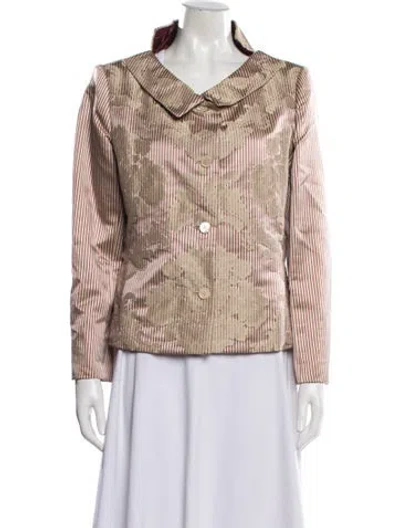 Pre-owned Bill Blass Vintage Late 1990's - Early 2000's Jacket In Neutrals/red