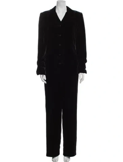 Pre-owned Bill Blass Vintage Late 1990's - Early 2000's Pantsuit In Black