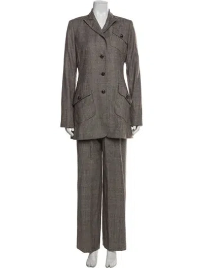 Pre-owned Bill Blass Vintage Late 1990's - Early 2000's Pantsuit In Brown