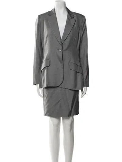 Pre-owned Bill Blass Vintage Late 1990's - Early 2000's Skirt Suit In Gray