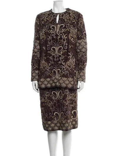 Pre-owned Bill Blass Vintage Late 1990's - Early 2000's Skirt Suit In Multi