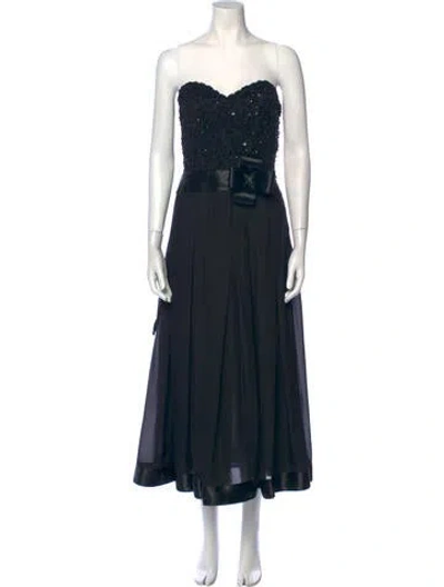 Pre-owned Bill Blass Vintage Long Dress In Black