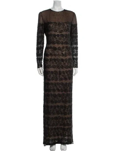 Pre-owned Bill Blass Vintage Long Dress In Black