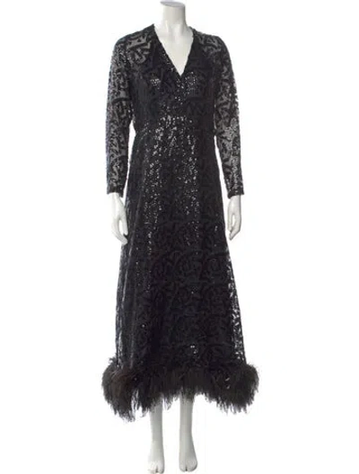 Pre-owned Bill Blass Vintage Long Dress In Black