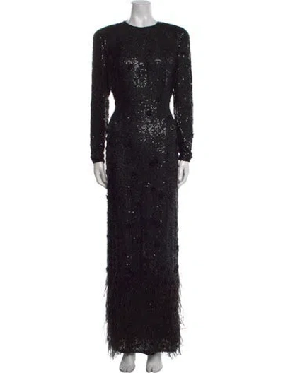 Pre-owned Bill Blass Vintage Long Dress In Black