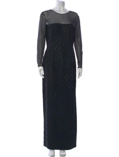 Pre-owned Bill Blass Vintage Long Dress In Black