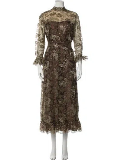 Pre-owned Bill Blass Vintage Long Dress In Brown