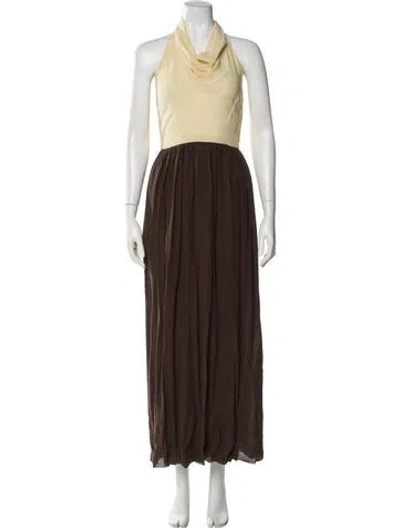 Pre-owned Bill Blass Vintage Long Dress In Brown