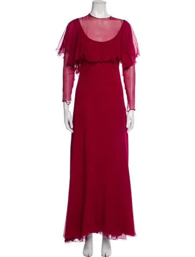 Pre-owned Bill Blass Vintage Long Dress In Burgundy
