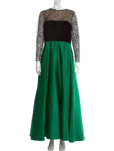 Pre-owned Bill Blass Vintage Long Dress In Green