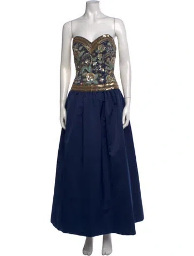 Pre-owned Bill Blass Vintage Long Dress In Multi
