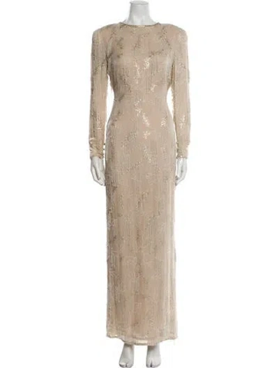 Pre-owned Bill Blass Vintage Long Dress In Neutral