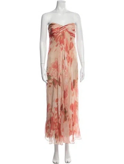 Pre-owned Bill Blass Vintage Long Dress In Neutrals/pink