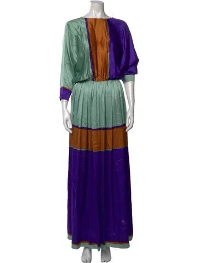 Pre-owned Bill Blass Vintage Long Dress In Purple