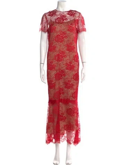 Pre-owned Bill Blass Vintage Long Dress In Red