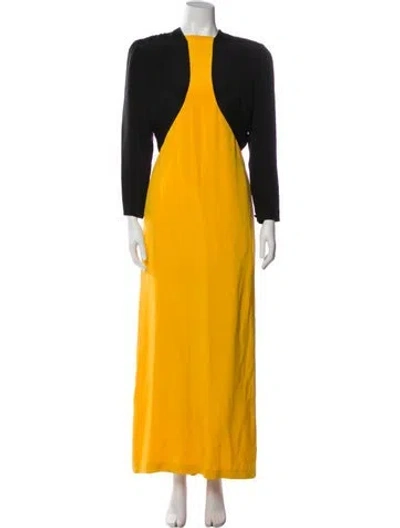 Pre-owned Bill Blass Vintage Long Dress In Yellow