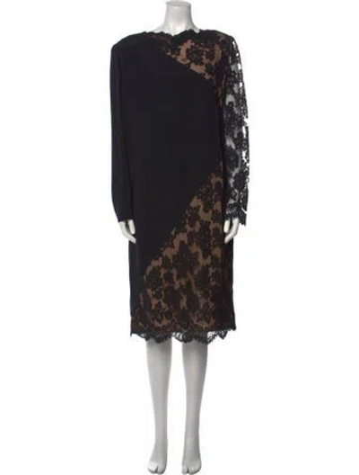 Pre-owned Bill Blass Vintage Midi Length Dress In Black