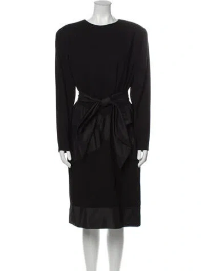 Pre-owned Bill Blass Vintage Midi Length Dress In Black