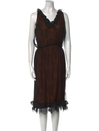 Pre-owned Bill Blass Vintage Midi Length Dress In Black