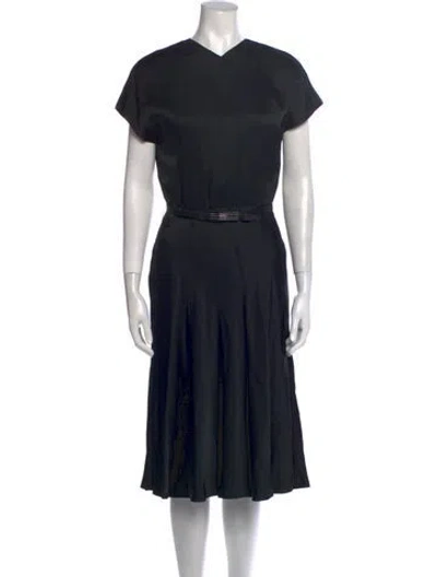 Pre-owned Bill Blass Vintage Midi Length Dress In Black