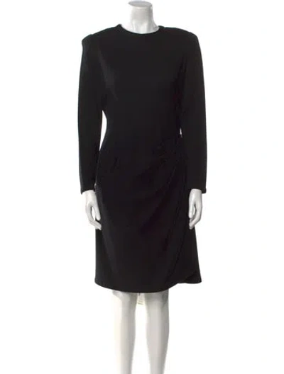 Pre-owned Bill Blass Vintage Midi Length Dress In Black