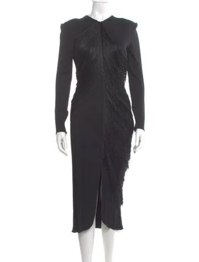 Pre-owned Bill Blass Vintage Midi Length Dress In Black