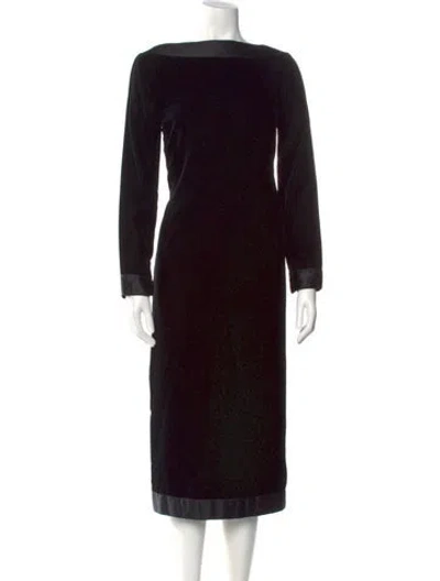 Pre-owned Bill Blass Vintage Midi Length Dress In Black