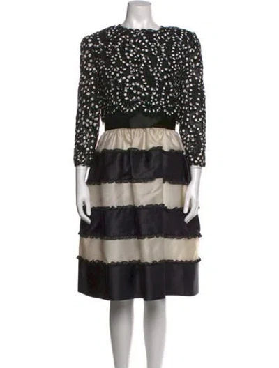 Pre-owned Bill Blass Vintage Midi Length Dress In Black