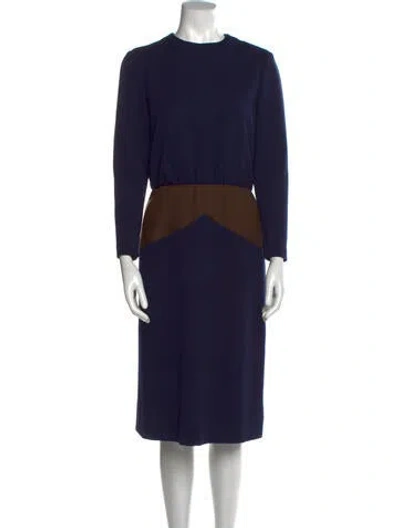 Pre-owned Bill Blass Vintage Midi Length Dress In Blue
